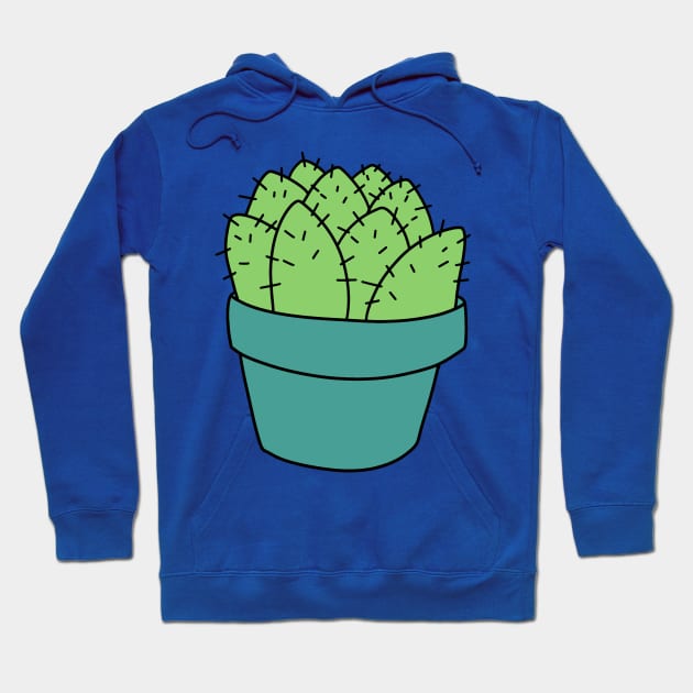 Green-Blue Potted Succulent Hoodie by saradaboru